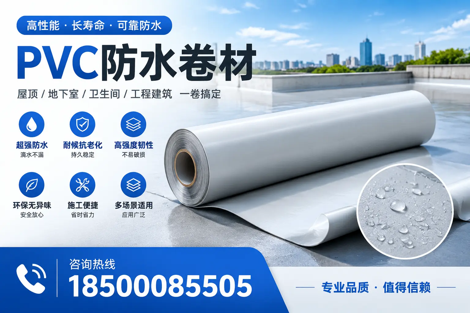 PVC防水卷材的防水效果评测，适合昌都的科学依据